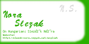 nora slezak business card